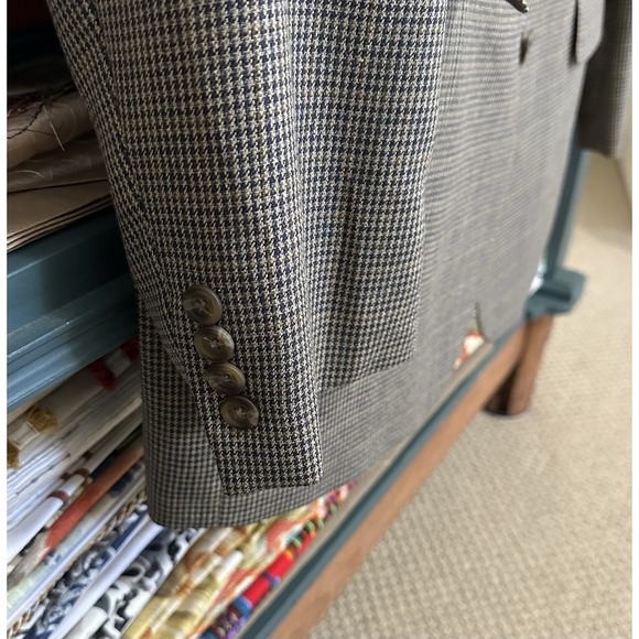 Lauren Ralph Lauren Silk Wool Blend Tan Beige Blazer Jacket Sport Coat Mens 44R - Picture 6 of 11